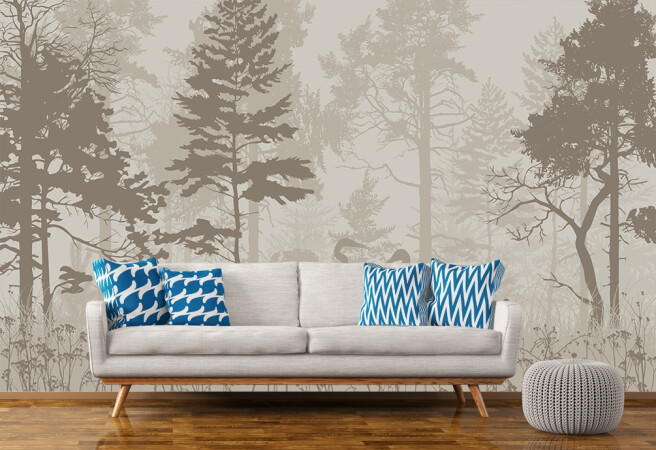 Фотообои коричневый лес