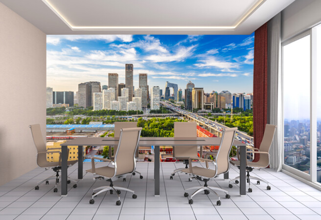 Фотообои Небоскребы за окном