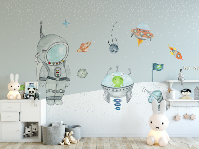 Фотообои Космонавт и пришелец