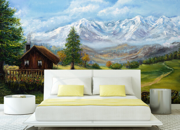 Домик кистями