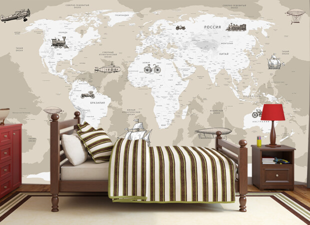 ретро карта с дирижаблями